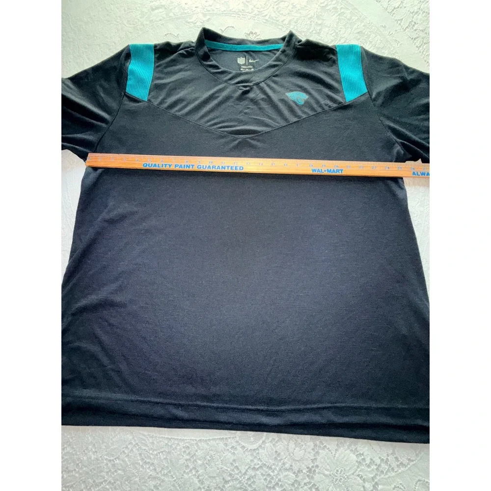 Nike NFL Jacksonville Jaguars Dri-FIT Black Teal V-Neck T-Shirt Mens XXL